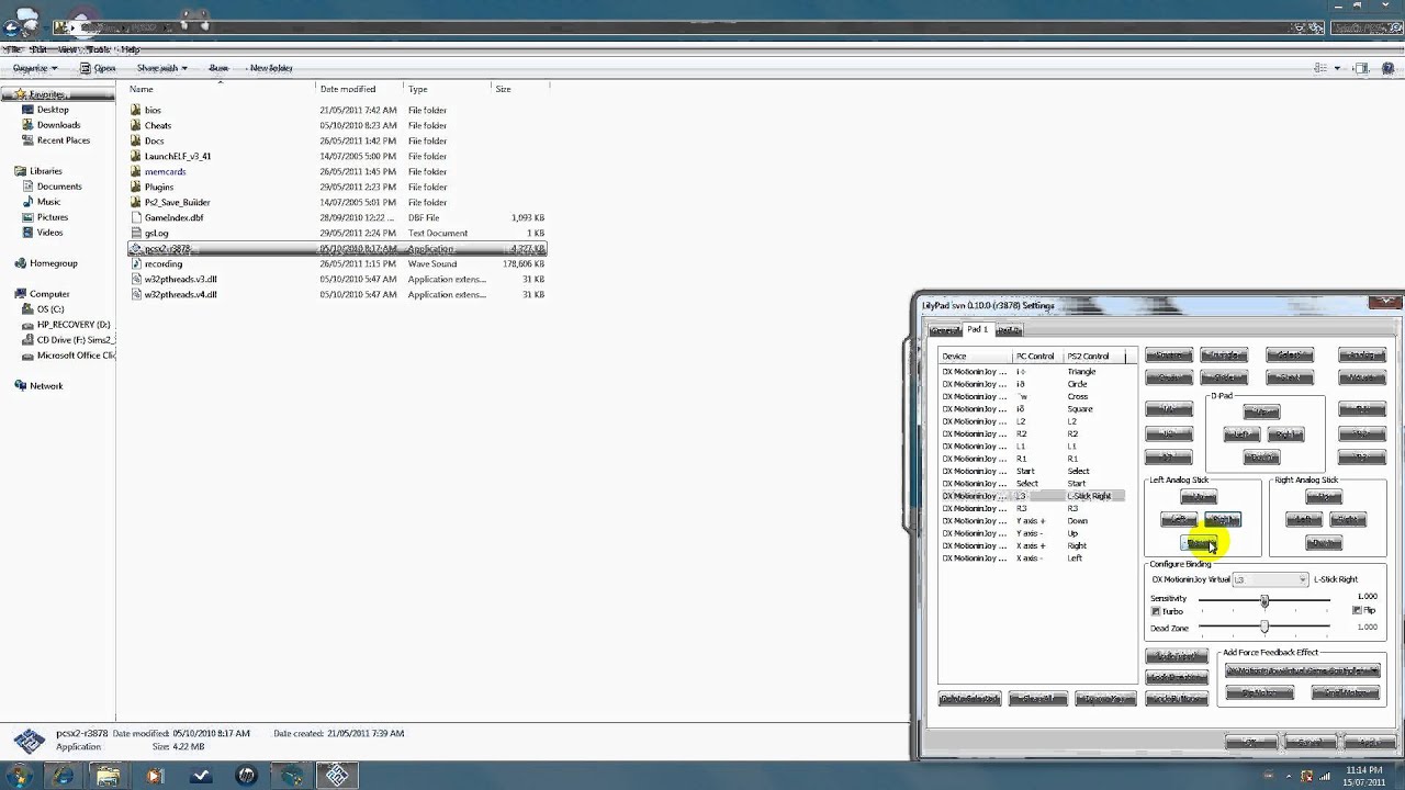 pcsx2 emulator pad setup